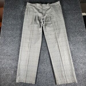 Tommy Bahama Gray Glen Plaid Silk Cotton Dress Pants Men's 42x34 Fit 40x33